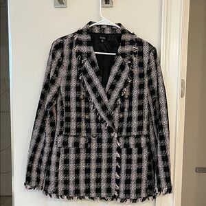 Fate Black and White Plaid Blazer